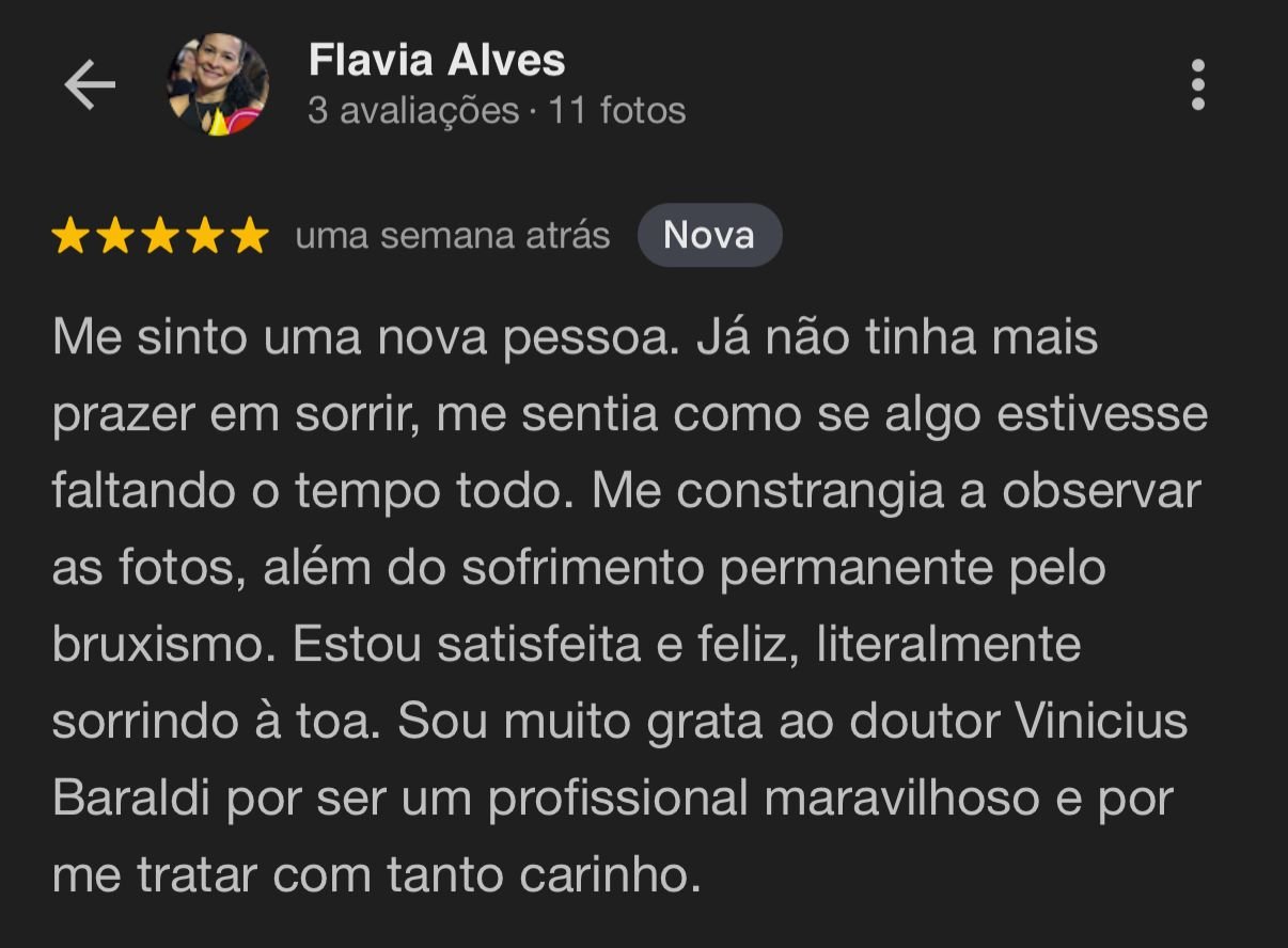 Feedback de Flavia Alves sobre transformação do sorriso