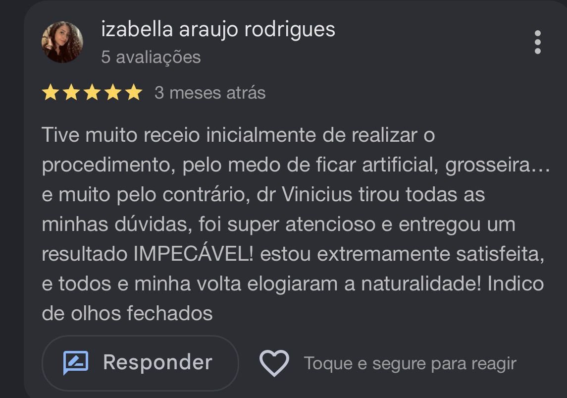 Feedback de Izabella Araújo Rodrigues sobre resultado natural