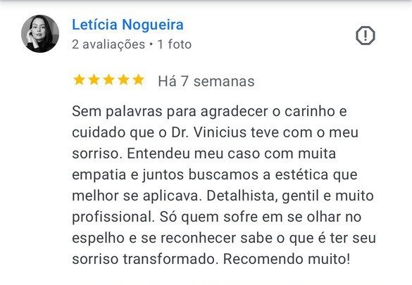 Feedback de Letícia Nogueira sobre tratamento com Dr. Vinicius Baraldi